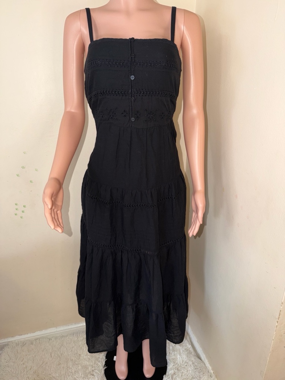 Universal Thread Black Spaghetti-Strap Midi Dress